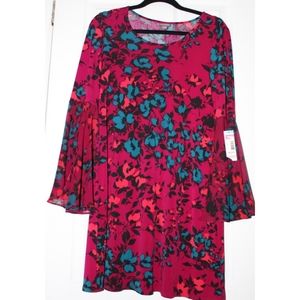 Wine Colored Floral Printed Dress - NWT!